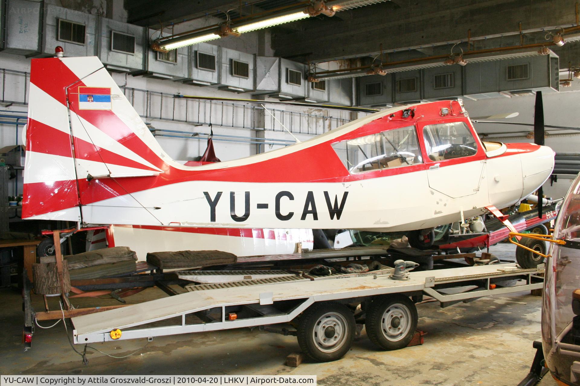 YU-CAW, 1997 Bellanca 7GCBC Citabria C/N 215-70, Hungary-Kaposújlak airport hangar