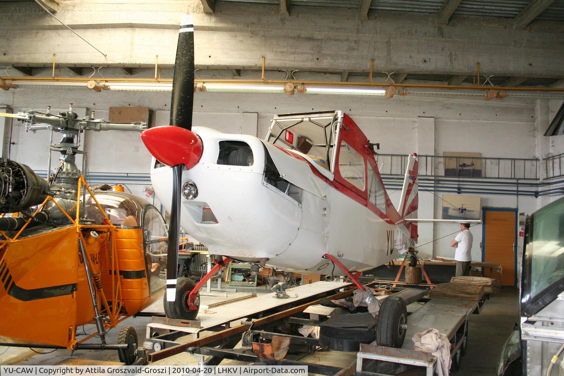 YU-CAW, 1997 Bellanca 7GCBC Citabria C/N 215-70, Hungary-Kaposújlak airport hangar