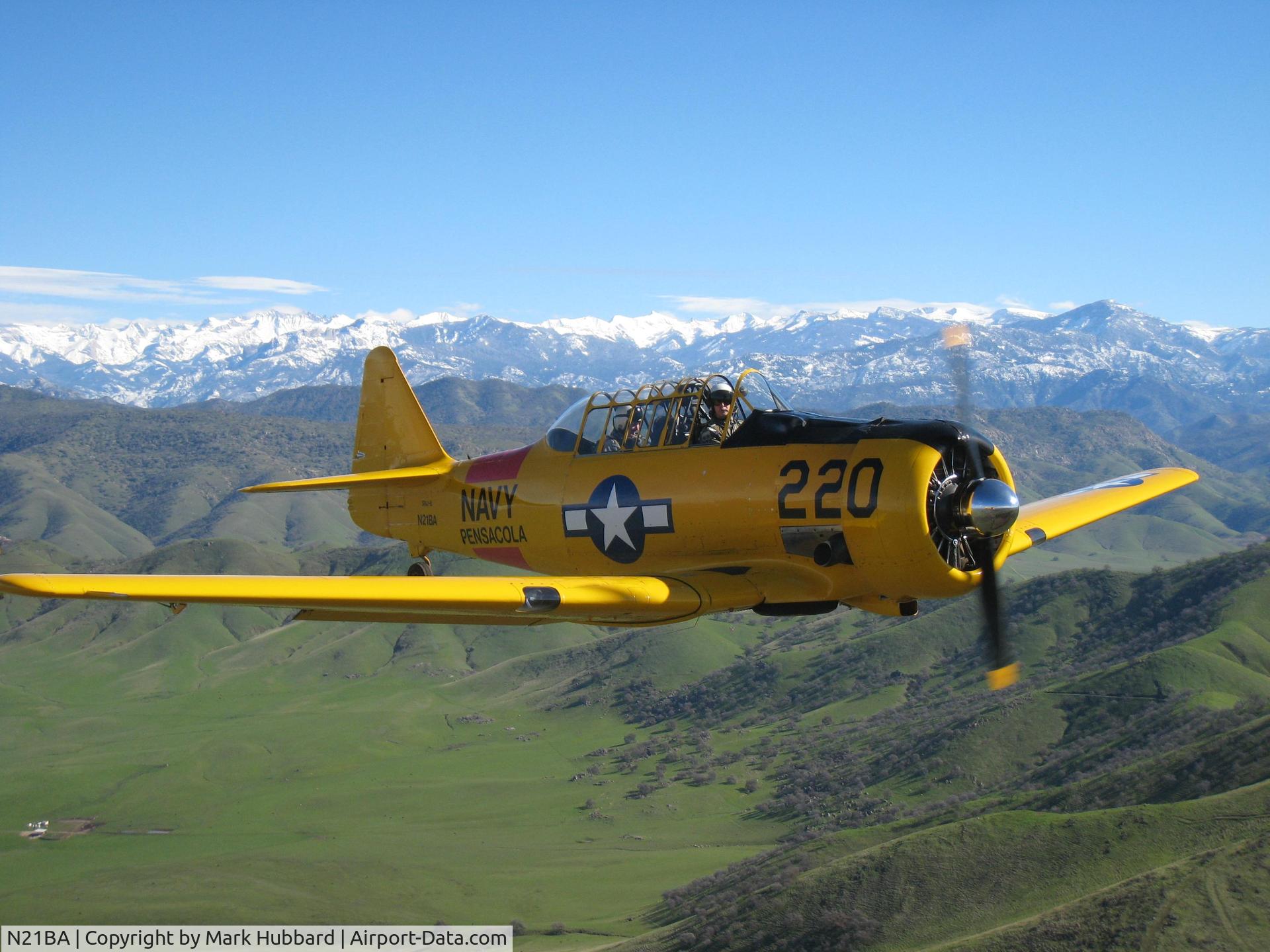N21BA, 1954 North American SNJ-6 Texan C/N 121-43183, CDR Alan Armstrong, USN, piloting in CA