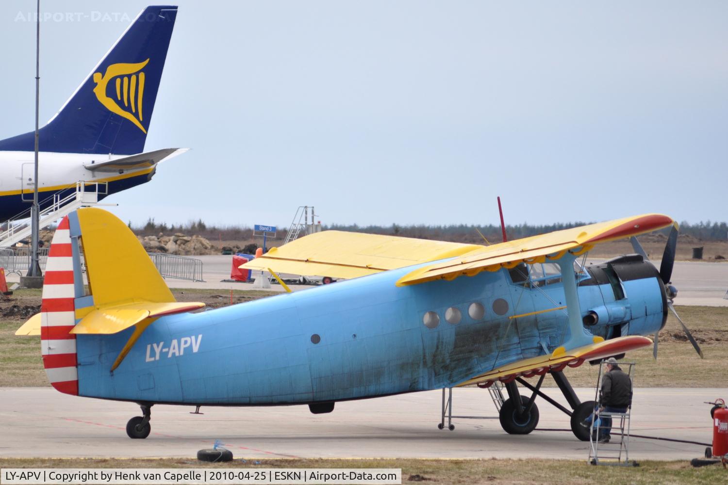 LY-APV, Antonov An-2TP C/N 1G233-23, Antonov An-2TP on the platform of Nyköping Skavsta airport, Sweden.