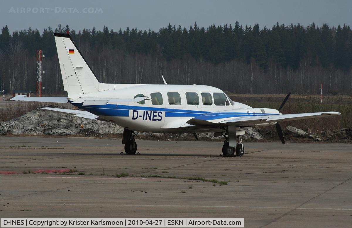 D-INES, 1977 Piper PA-31-350 Chieftain C/N 31-7752061, Parked at Skavsta