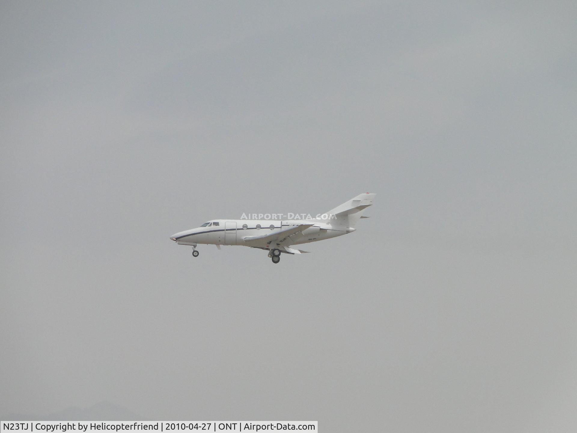 N23TJ, 1977 Dassault Falcon 10 C/N 089, On final to a foggy runway 26R