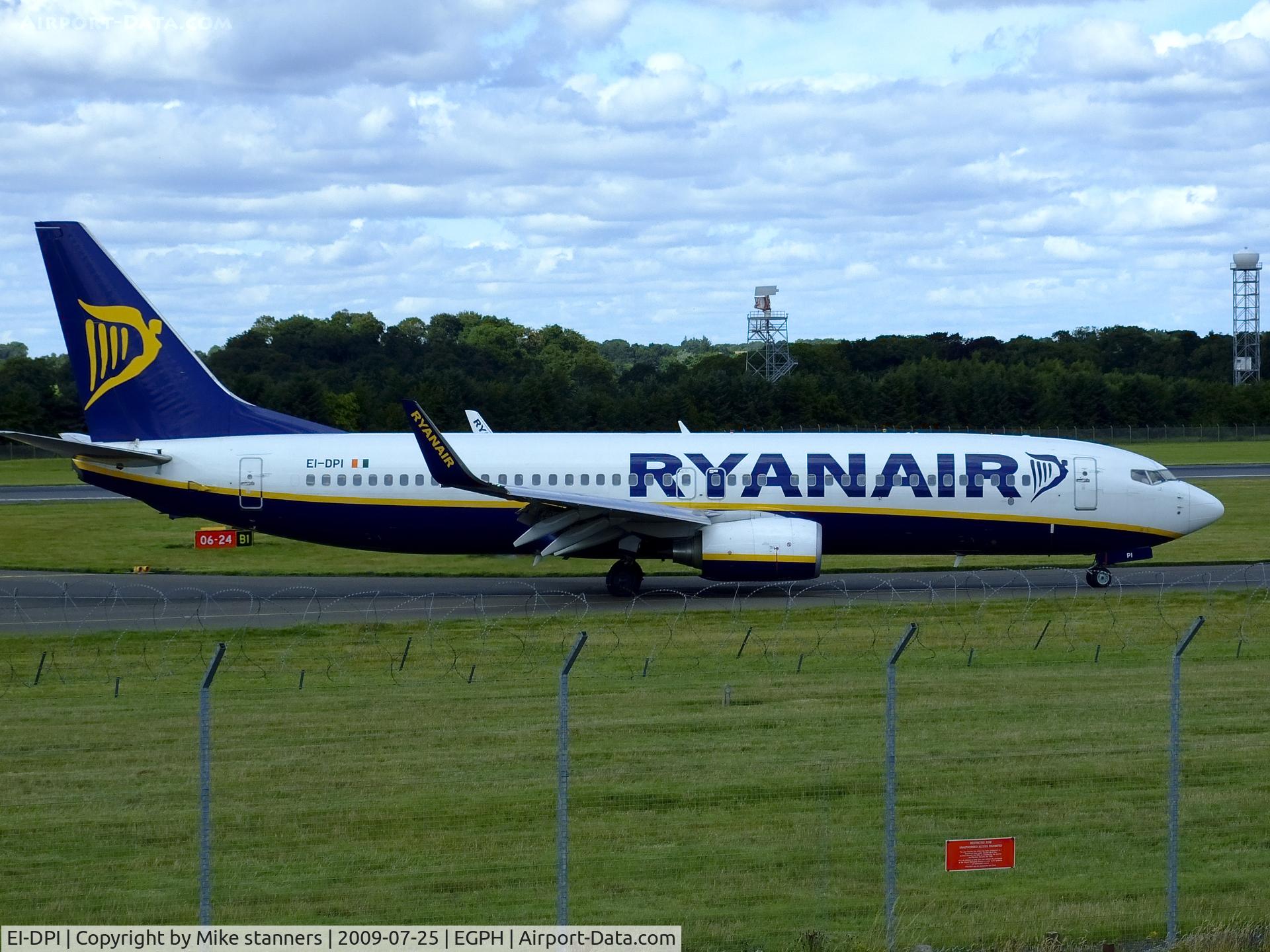 EI-DPI, 2007 Boeing 737-8AS C/N 33608, Edinburgh based Ryanair B737-800 arrives back at EDI