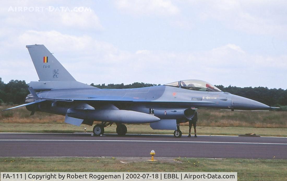 FA-111, 1987 SABCA F-16AM Fighting Falcon C/N 6H-111, F-16AM.Lion on its tail.10 th Wing Belgian Air Force.
