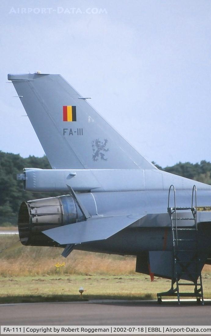 FA-111, 1987 SABCA F-16AM Fighting Falcon C/N 6H-111, F-16AM.Lion on its tail.10 th Wing Belgian Air Force.
