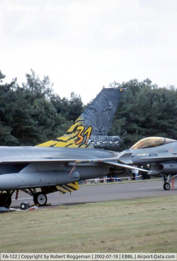 FA-122, 1988 SABCA F-16AM Fighting Falcon C/N 6H-122, Tigerpaint.31 Squadron Belgian Air Force.