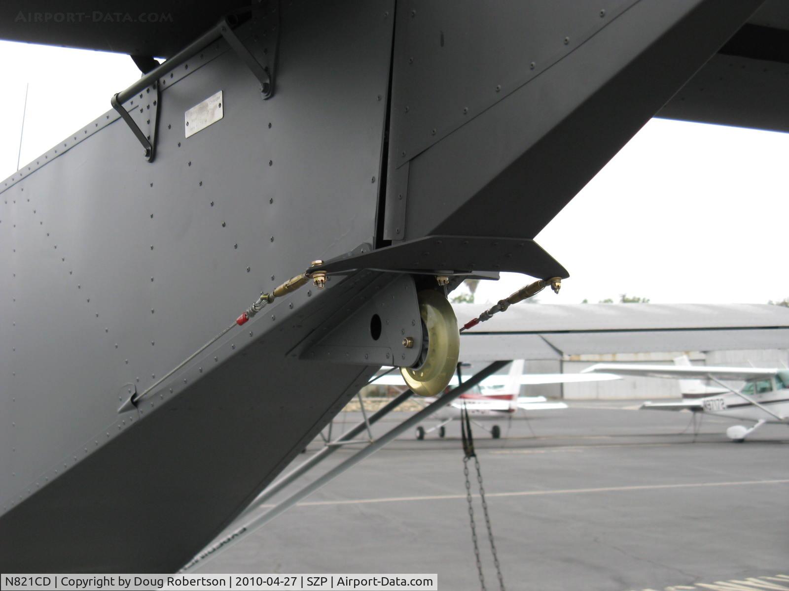 N821CD, Zenith STOL CH-701 C/N 7-4094, 2010 Desmond ZENITH CH701, rudder linkage and OOPS! tailwheel
