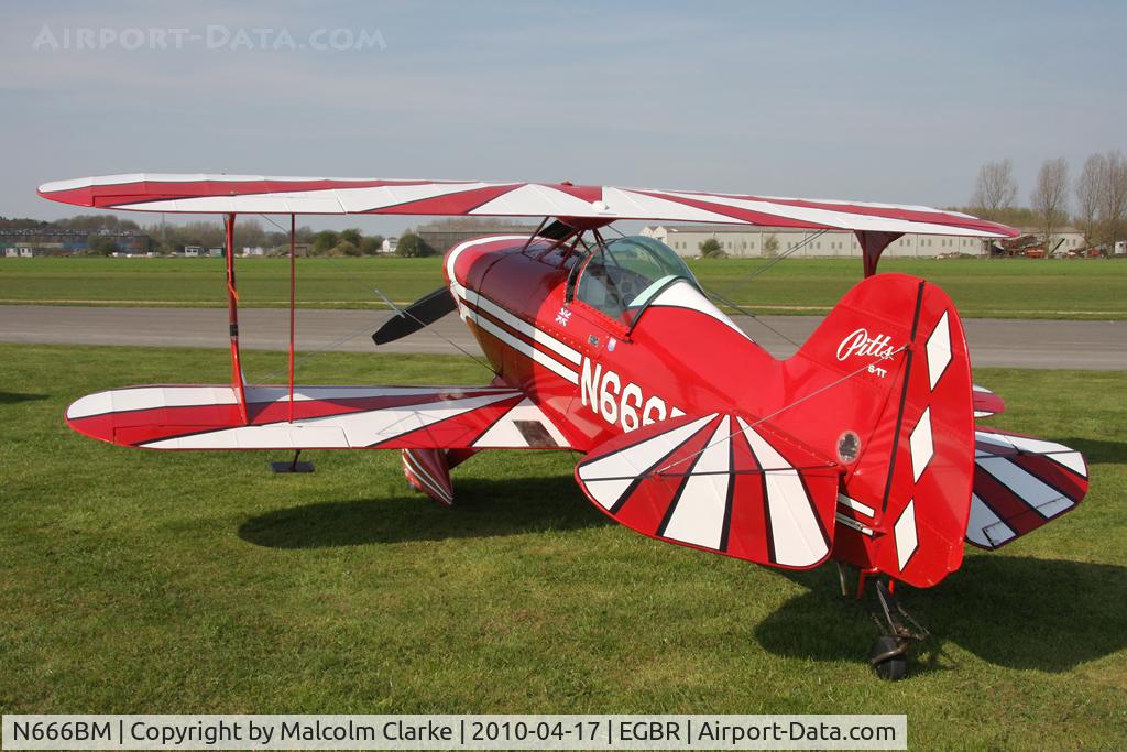 N666BM, 1991 Aviat Pitts S-1T Special C/N 1057, Aviat Pitts S-1T Special. Placed third in the John McLean Trophy aerobatics competition at Breighton Airfield in 2010.