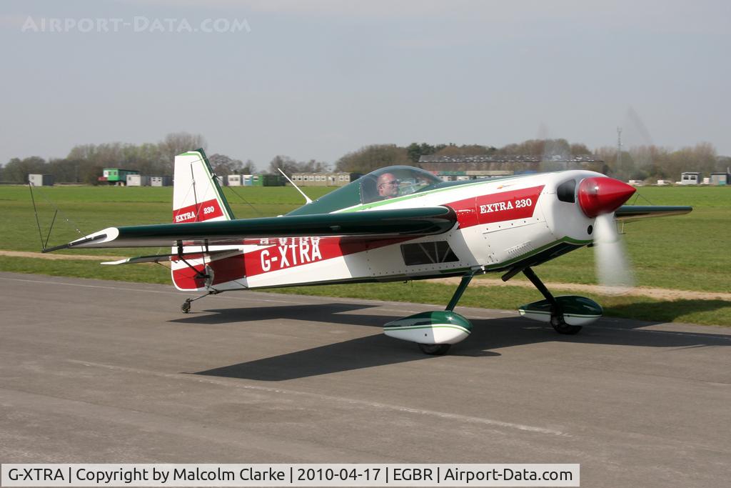 G-XTRA, 1987 Extra EA-230 C/N 12A, Extra EA-230. A participant in the 2010 John McLean Trophy aerobatics competition, Breighton Airfield, UK.