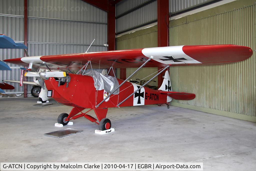 G-ATCN, 1965 Luton LA-4A Minor C/N PAL 1118, Luton LA-4A Minor at The Real Aeroplane Company, Breighton Airfield in 2010.