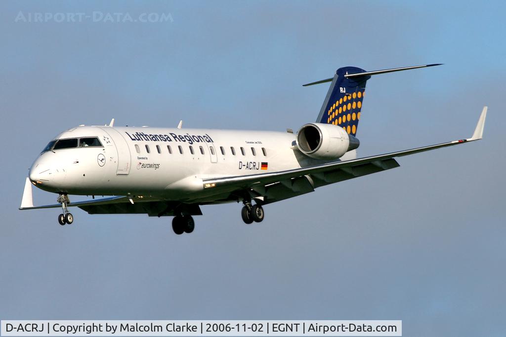 D-ACRJ, 2003 Canadair CRJ-200ER (CL-600-2B19) C/N 7864, Canadair CL-600-2B19 Regional Jet CRJ-200ER at Newcastle Airport in 2006.