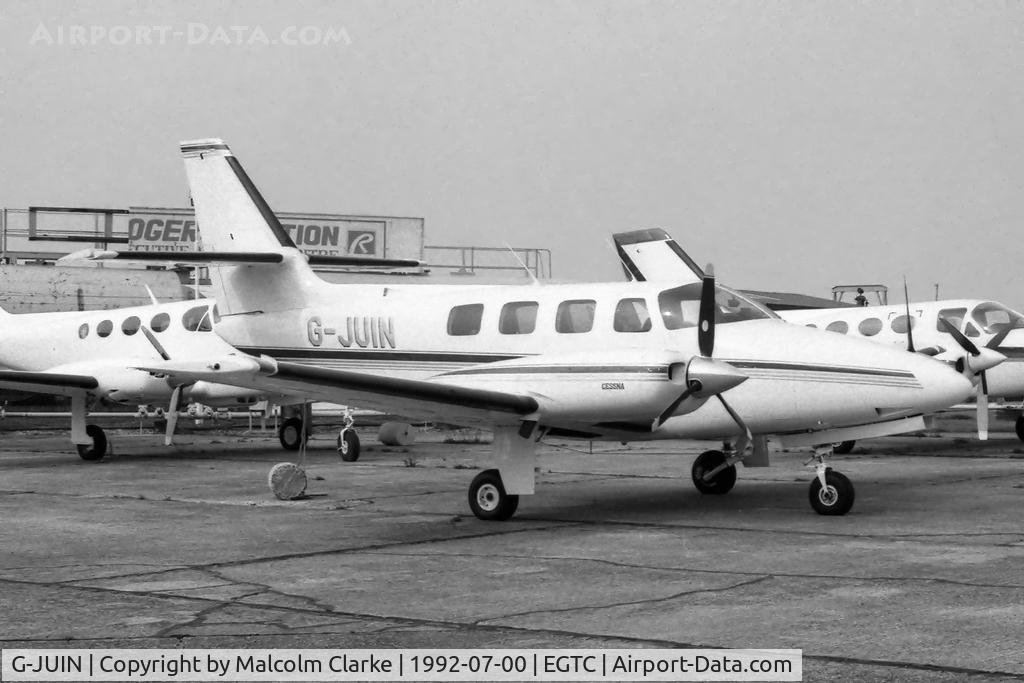 G-JUIN, 1982 Cessna T303 Crusader C/N T30300014, Cessna T303 Crusader at Cranfield in 1992.