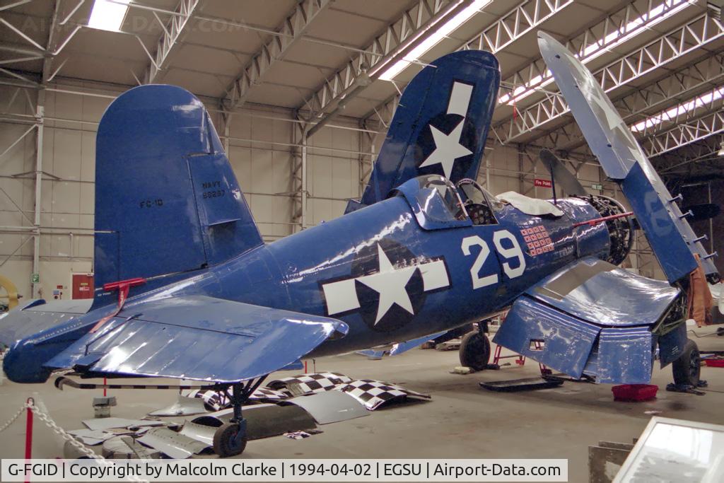 G-FGID, 1945 Goodyear FG-1D Corsair C/N 3111, Goodyear FG-1D Corsair at the Imperial War Museum, Duxford in 1994.