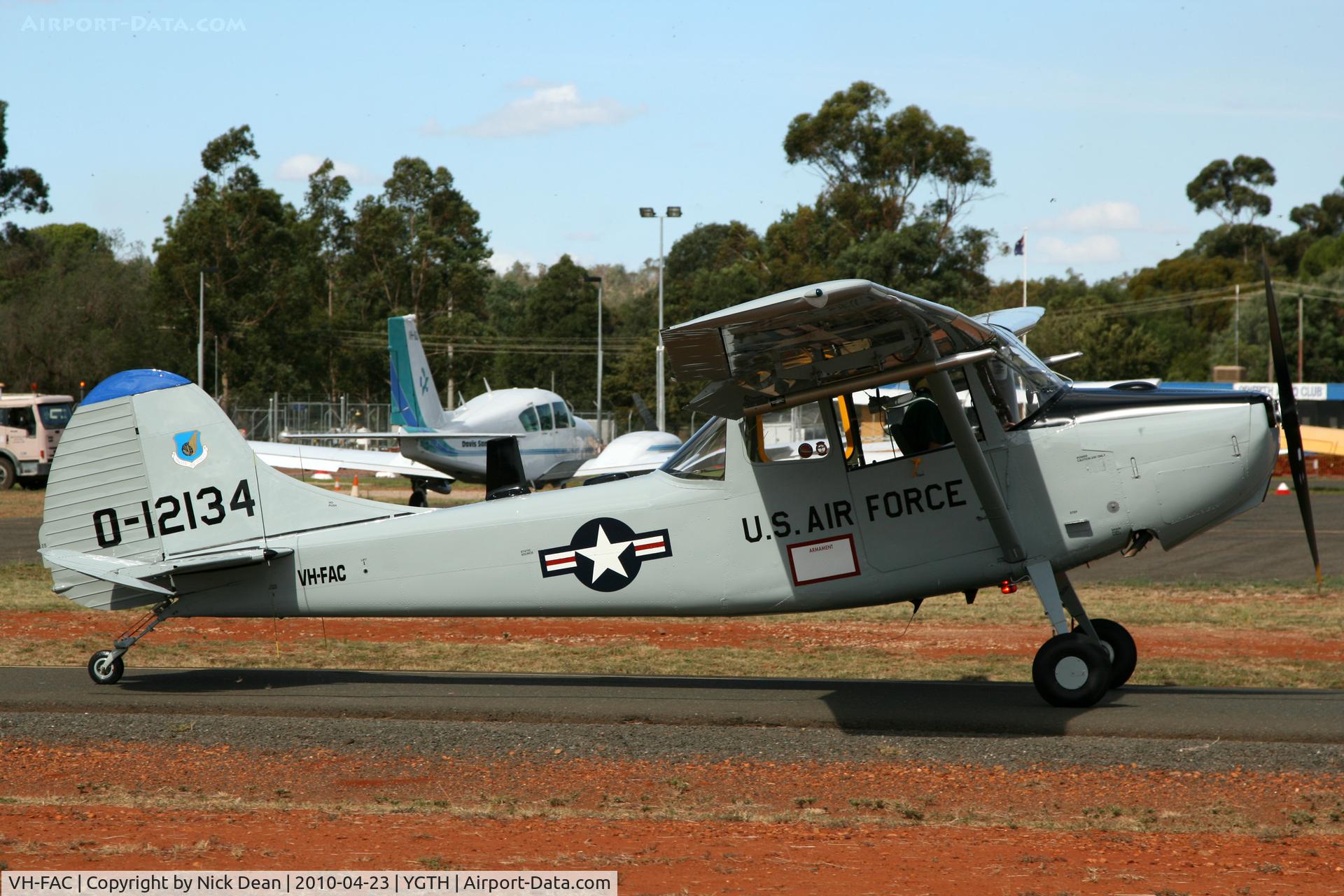 VH-FAC, 1952 Cessna O-1G Bird Dog C/N 22448, YGTH