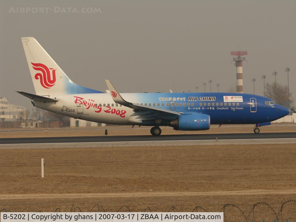 B-5202, 2005 Boeing 737-79L C/N 34537, Flying in olympic 2008 colorscheme.