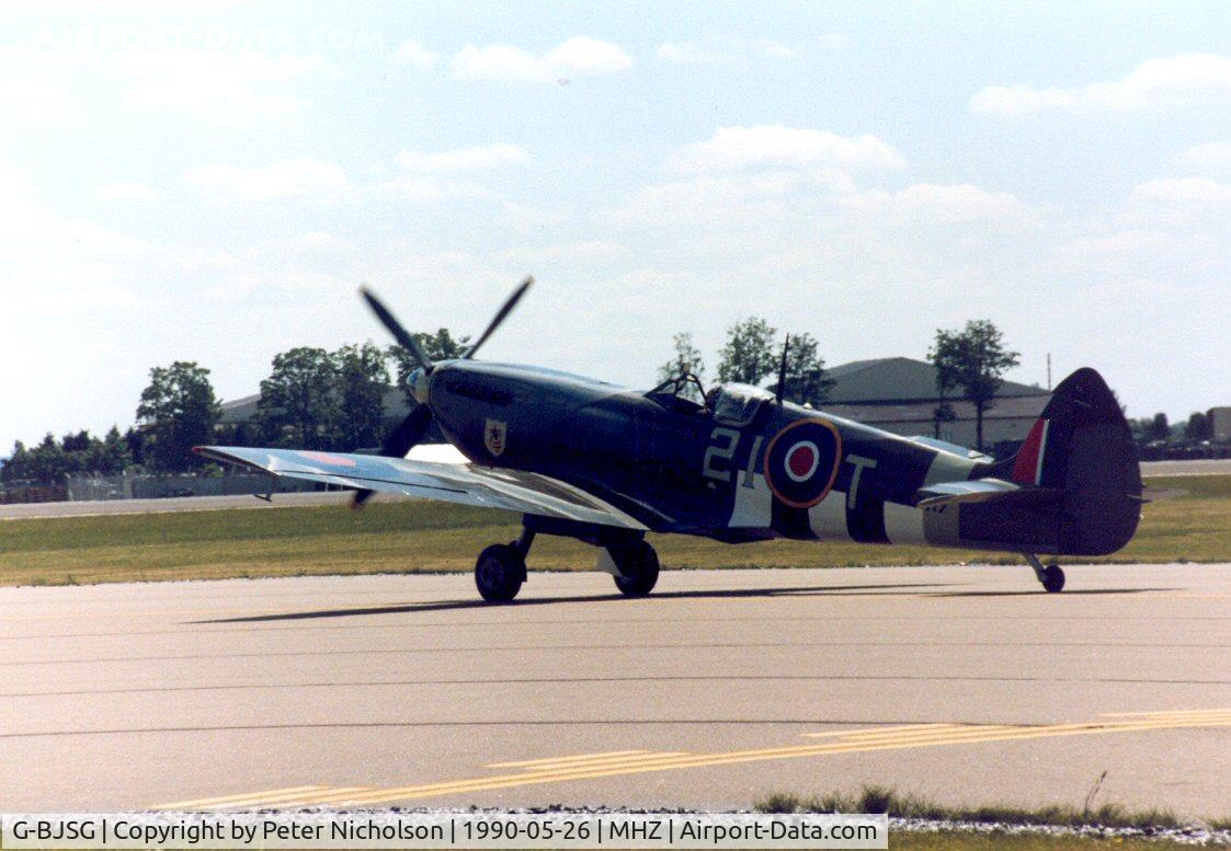 G-BJSG, 1944 Supermarine 509 Spitfire TR.9 C/N 6S/735188, Another view of Spitfire LF.IXe which flew at the 1990 RAF Mildenhall Air Fete.