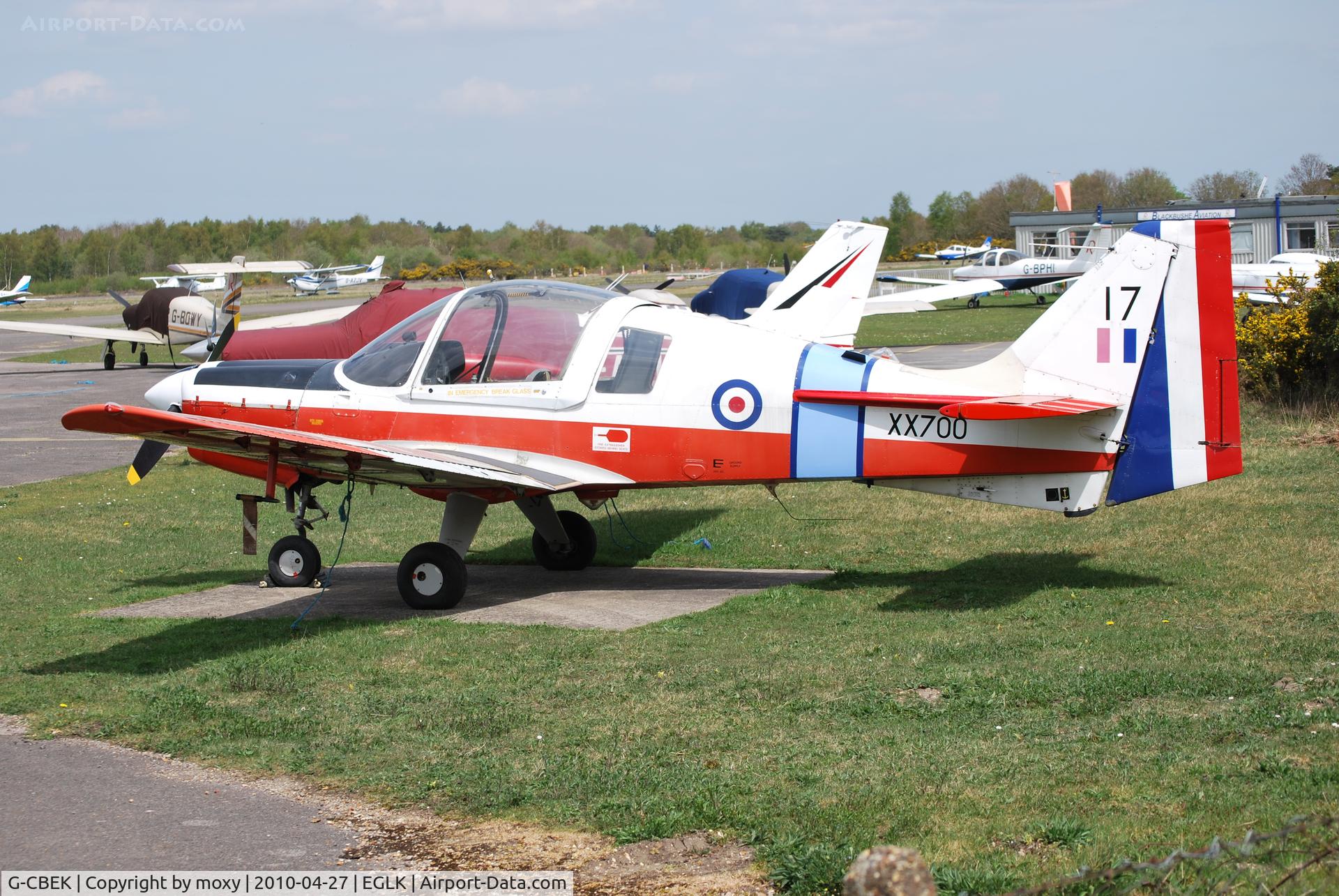 G-CBEK, 1975 Scottish Aviation Bulldog T.1 C/N BH120/349, Bulldog Model 121 with Royal Air Force serial XX700