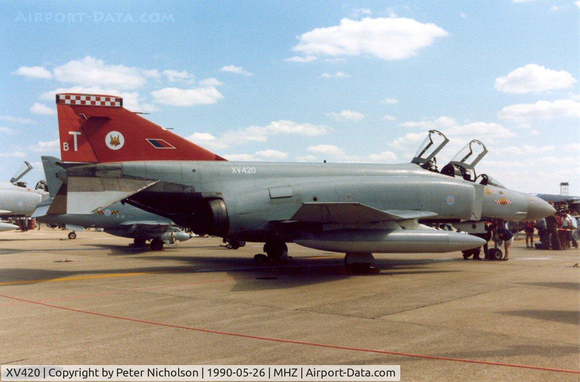 XV420, 1969 McDonnell Douglas Phantom FGR2 C/N 3053/0052, Phantom FGR.2 of 56 Squadron at RAF Coningsby on display at the 1990 RAF Mildenhall Air Fete.