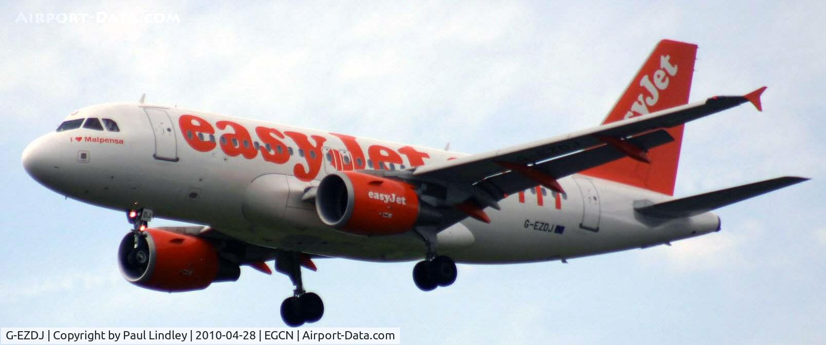 G-EZDJ, 2008 Airbus A319-111 C/N 3544, In from Amsterdam on Doncaster's 5th Birthday !