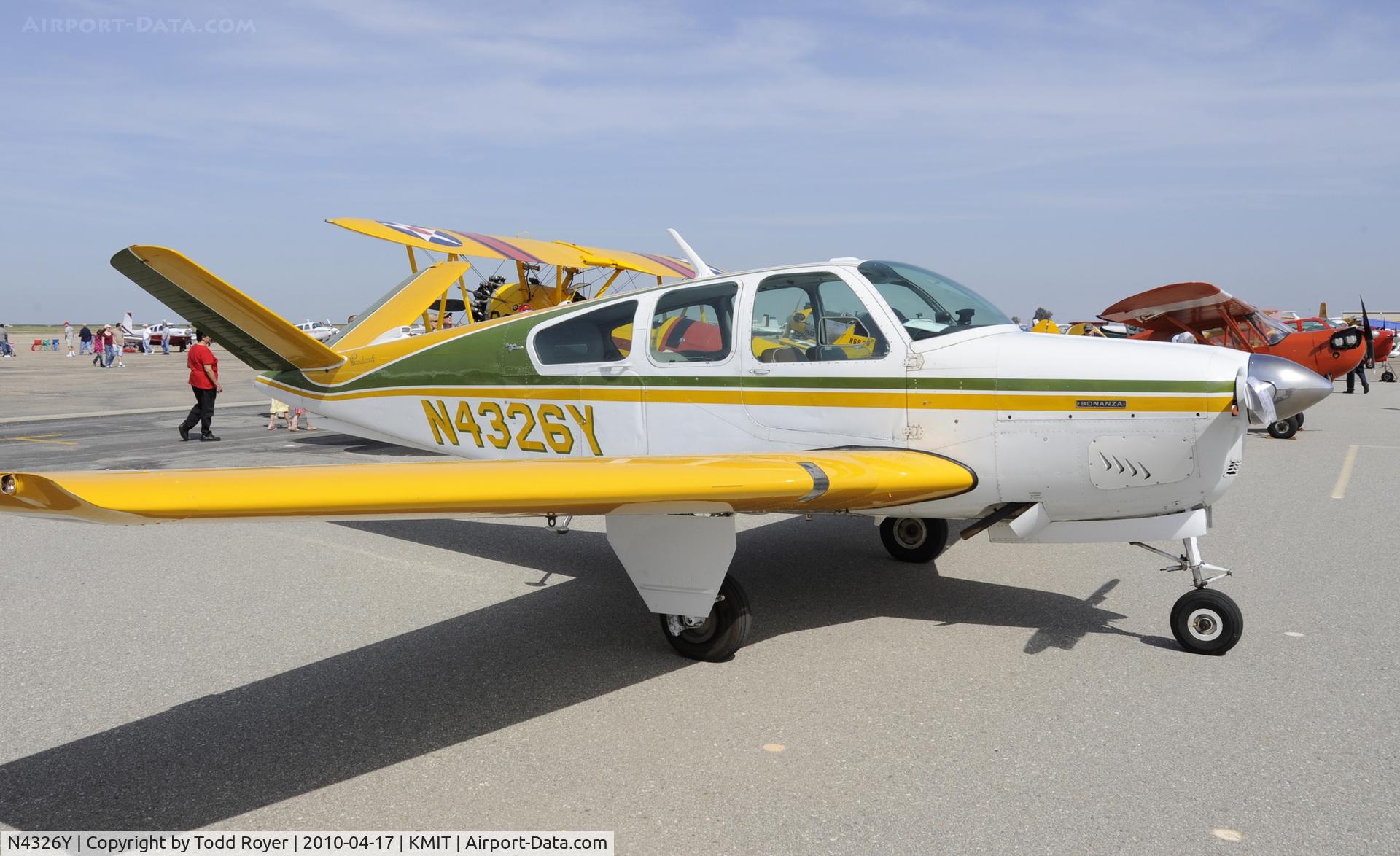 N4326Y, 1947 Beech 35 Bonanza C/N D-555, Minter Field fly in 2010