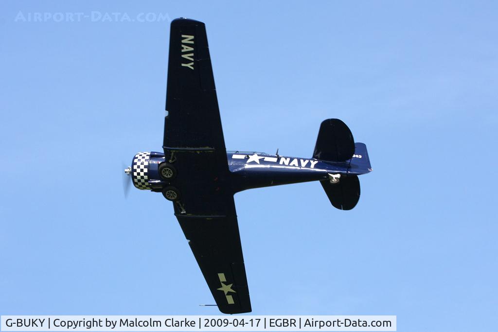 G-BUKY, 1952 Canadian Car & Foundry T-6H Harvard Mk.4M C/N CCF4-464, The familiar outline of a CCF T-6J Harvard Mk4 at Breighton Airfield, UK in 2010.