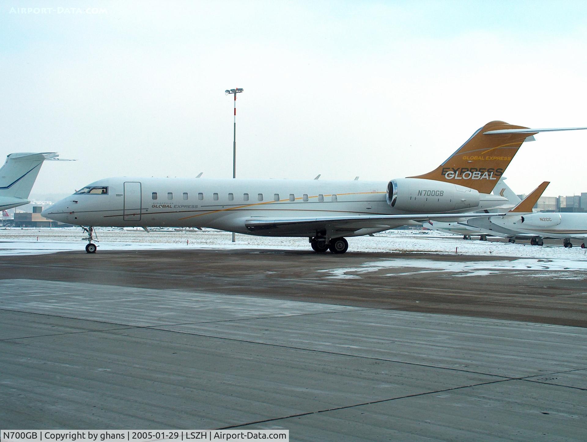 N700GB, 2003 Bombardier BD-700-1A10 Global Express C/N 9124, At WEF 2005