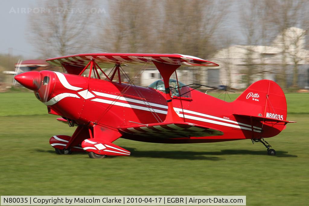 N80035, 1974 Aerotek Pitts S-2A Special C/N 2070, Aerotek Pitts S-2A Special. Runner-up in the 2010 John McLean Trophy aerobatic competition at Breighton Airfield.