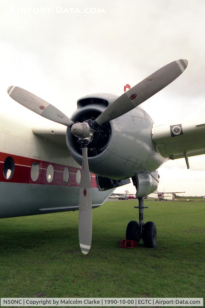N50NC, De Havilland Canada DHC-4A Caribou C/N 302, De Havilland Canada DHC-4A Caribou at Cranfield Airport in 1990. Ex 5Y-BEU with 205 Kenya Air Force.