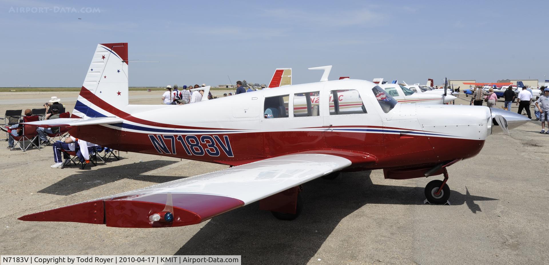 N7183V, 1975 Mooney M20F Executive C/N 22-1181, Minter Field fly in 2010