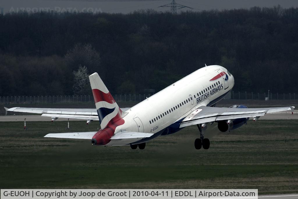G-EUOH, 2001 Airbus A319-131 C/N 1604, departure from Dusseldorf