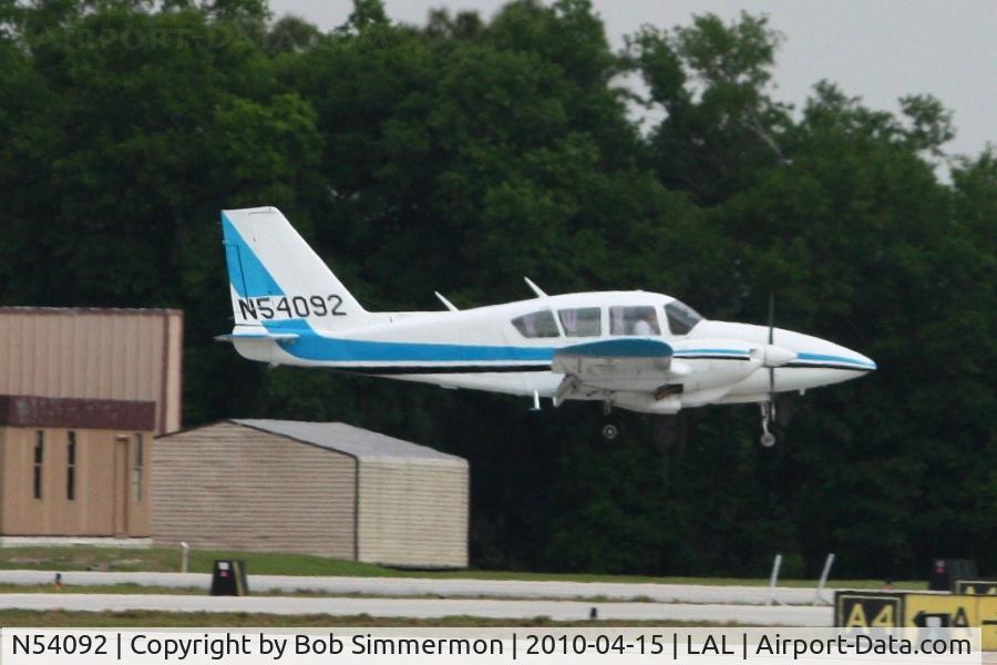 N54092, 1974 Piper PA-23-250 C/N 27-7405405, Arriving at Lakeland, FL during Sun N Fun 2010.