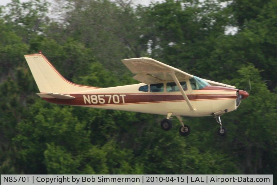 N8570T, 1959 Cessna 182C Skylane C/N 52470, Arriving at Lakeland, FL during Sun N Fun 2010.