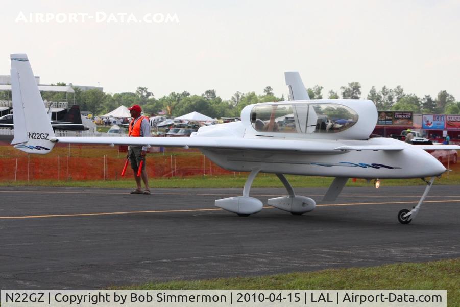 N22GZ, 1997 Rutan Long-EZ C/N 1081, Arriving at Lakeland, FL during Sun N Fun 2010.