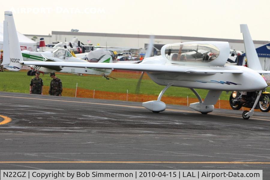 N22GZ, 1997 Rutan Long-EZ C/N 1081, Arriving at Lakeland, FL during Sun N Fun 2010.