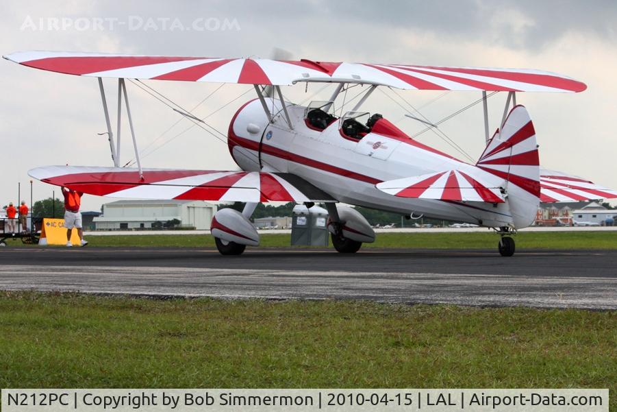 N212PC, 1941 Boeing A75N1(PT17) C/N 75-553, Departing Lakeland, FL during Sun N Fun 2010