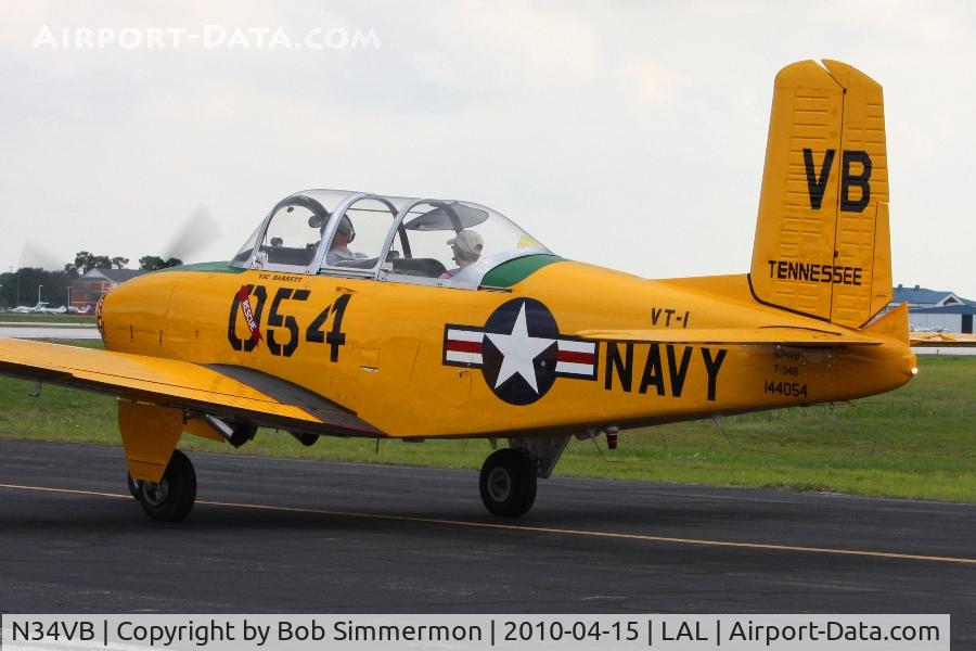 N34VB, Beech T-34A Mentor (45) Mentor C/N BG-361, Departing Lakeland, FL during Sun N Fun 2010
