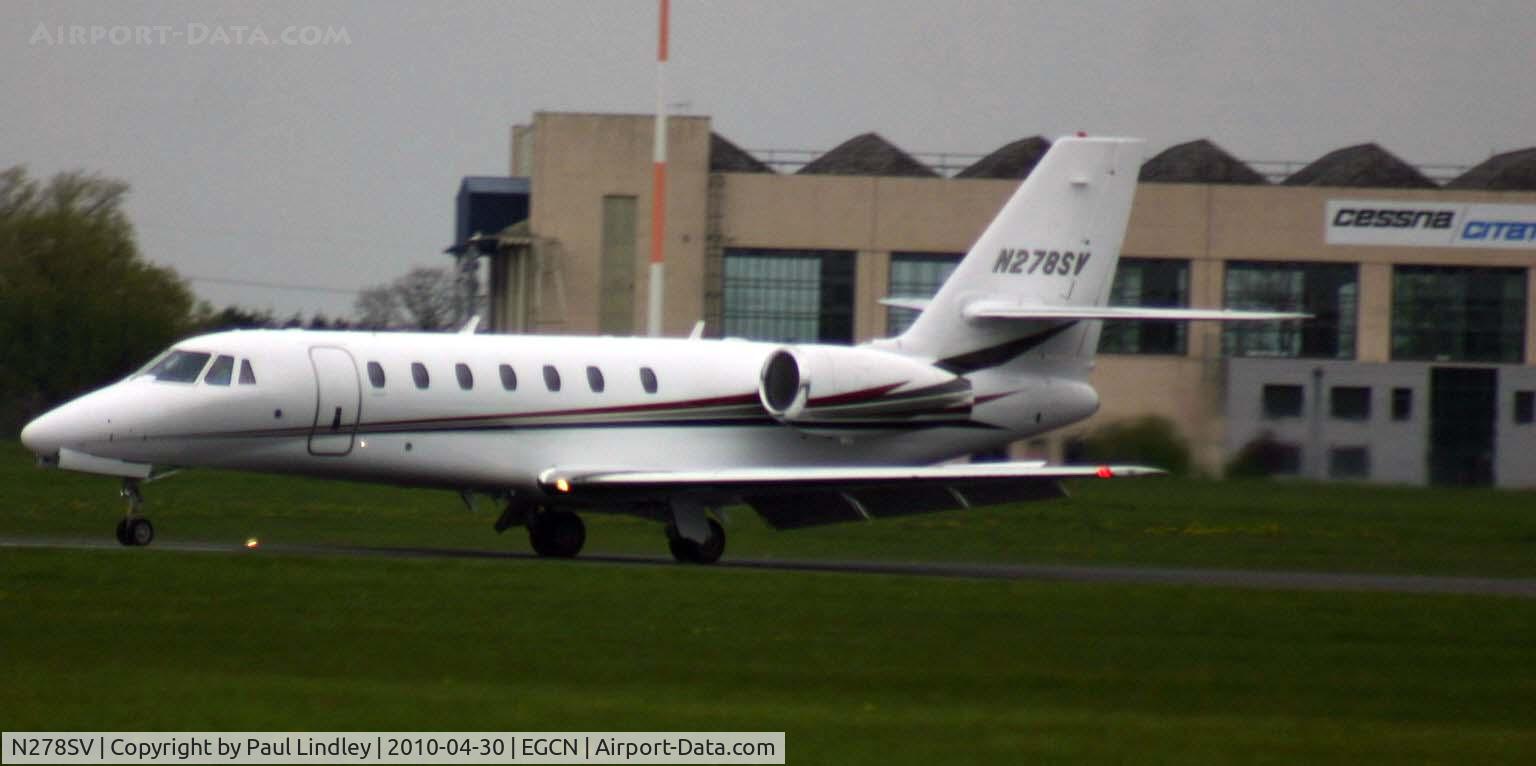 N278SV, 2009 Cessna 680 Citation Sovereign C/N 680-0278, In from Kansas