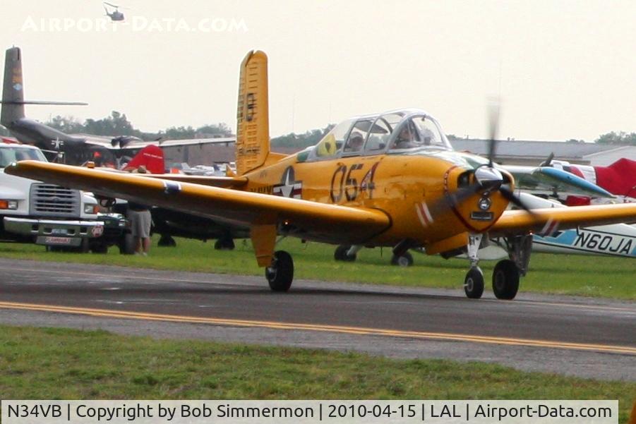 N34VB, Beech T-34A Mentor (45) Mentor C/N BG-361, Departing Lakeland, FL during Sun N Fun 2010