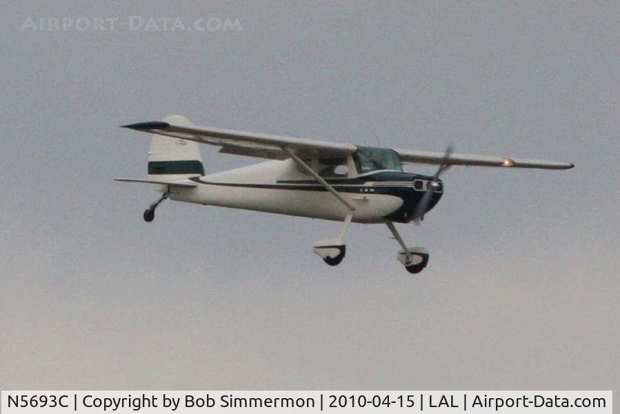 N5693C, 1950 Cessna 140A C/N 15653, Arriving at Lakeland, FL during Sun N Fun 2010.