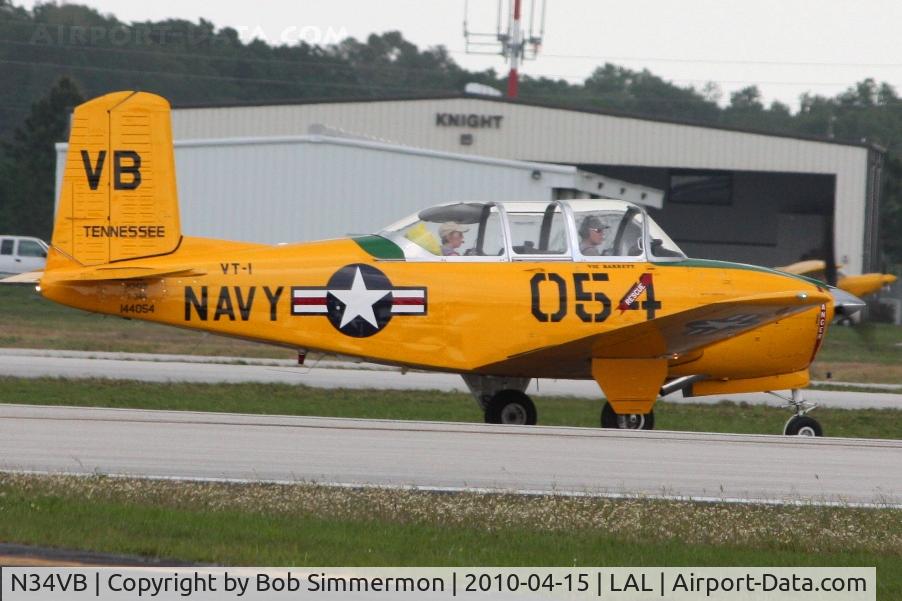 N34VB, Beech T-34A Mentor (45) Mentor C/N BG-361, Departing Lakeland, FL during Sun N Fun 2010