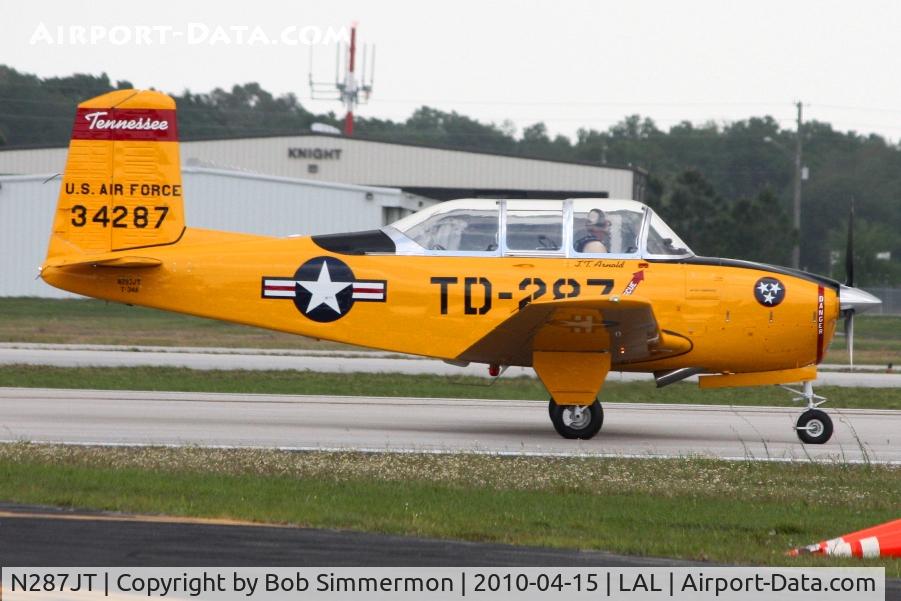 N287JT, 1953 Beech Beech T-34A (A45) Mentor C/N G-287, Departing Lakeland, FL during Sun N Fun 2010