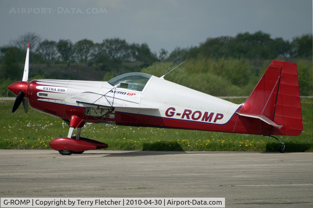 G-ROMP, 1987 Extra EA-230H C/N 001, on Day 1 of the 3 day British Aerobatics Association competition at Elvington airfield