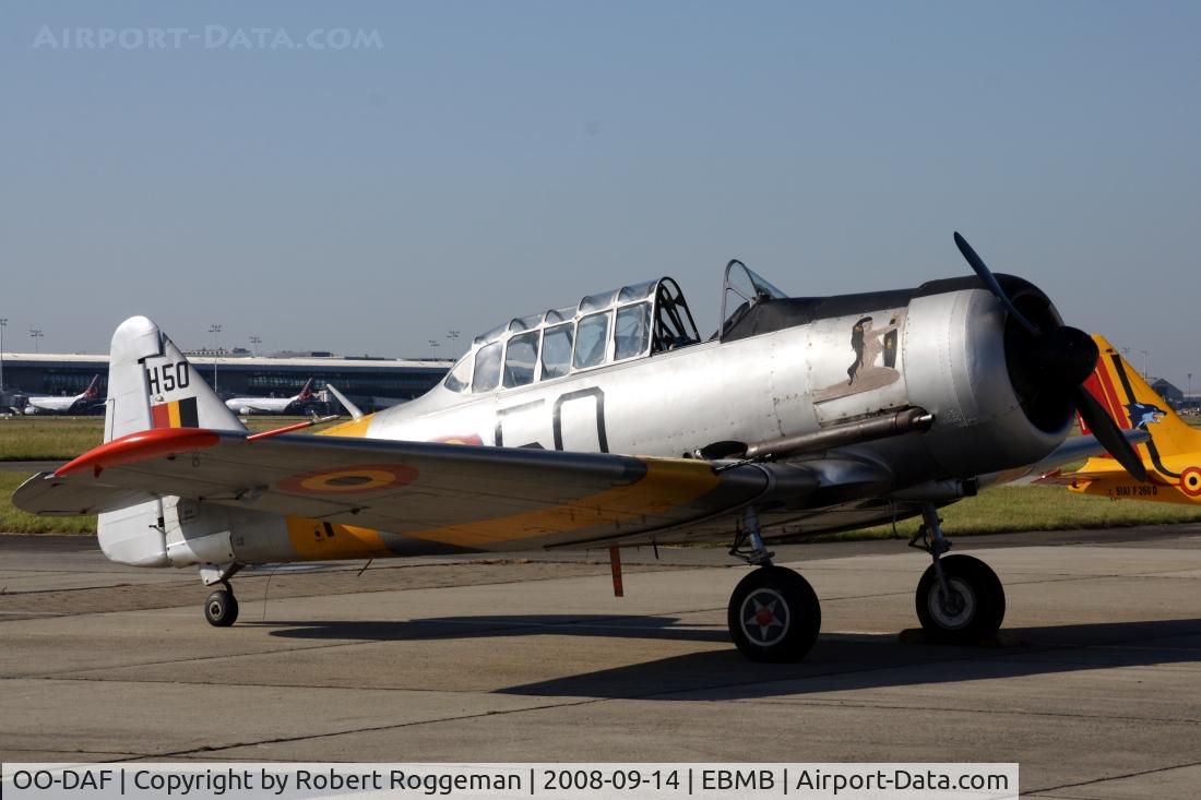 OO-DAF, 1944 Noorduyn AT-16 Harvard IIB C/N 14A-1494, Open Door 15 th Wing.Belgian Air Force.Painted as H-50 Belgian Air Force.