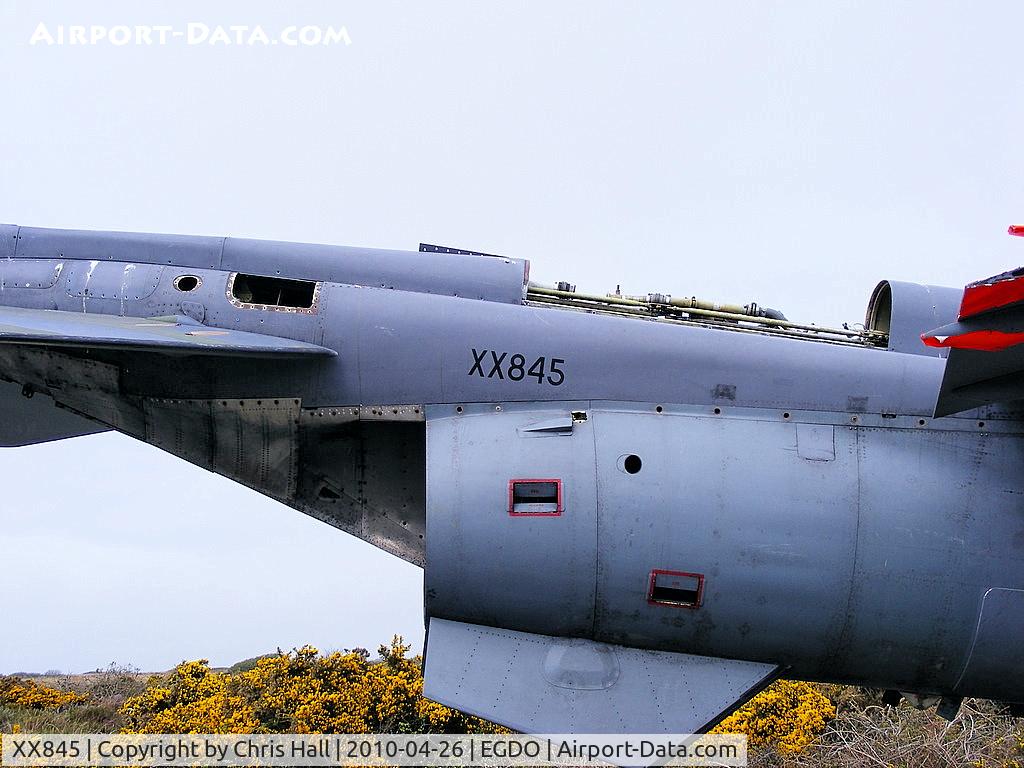 XX845, 1975 Sepecat Jaguar T.4 C/N B.33, at the Royal Naval School of Fire Fighting, Predannack Airfield, Cornwall