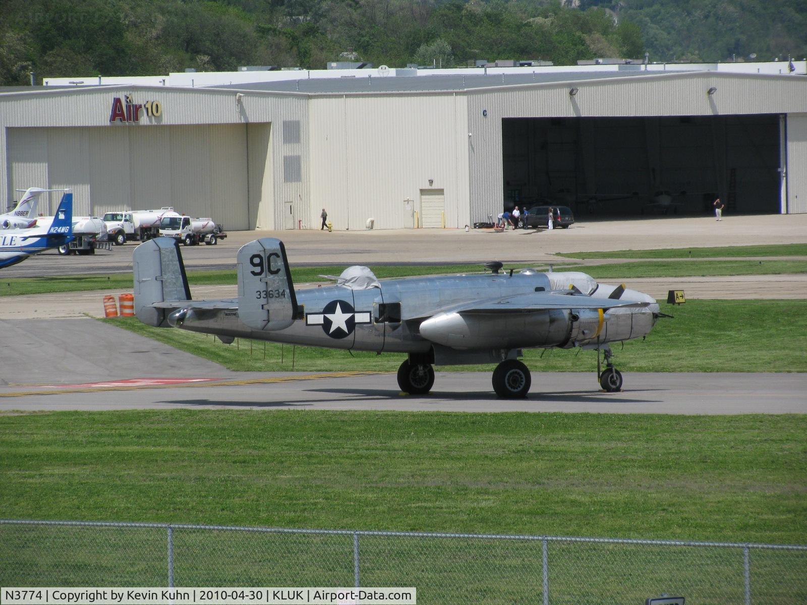 N3774, 1943 North American B-25D Mitchell C/N 100-23960, Arrived this morning for Lunken Airport Days this weekend.