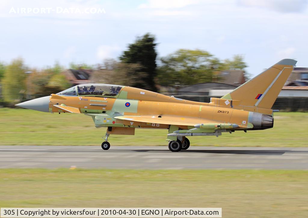 305, 2010 Eurofighter EF-2000 Typhoon T C/N CT005/BT022/243, BAE Systems. Eurofighter Typhoon EF2000(T) (c/n BT022/CT005), destined for the Royal Saudia Air Force.