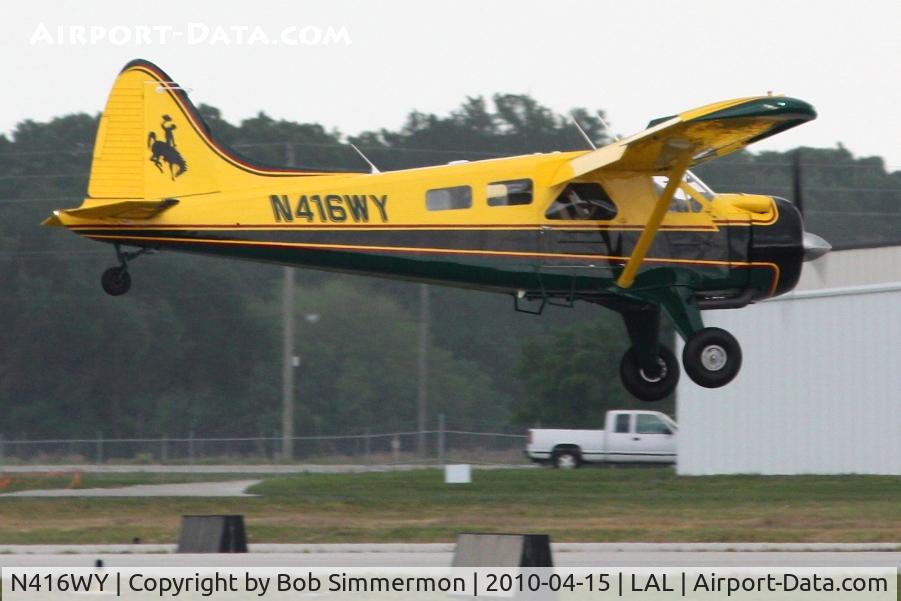 N416WY, 1960 De Havilland Canada DHC-2 C/N 1453, Arriving at Lakeland, FL during Sun N Fun 2010.