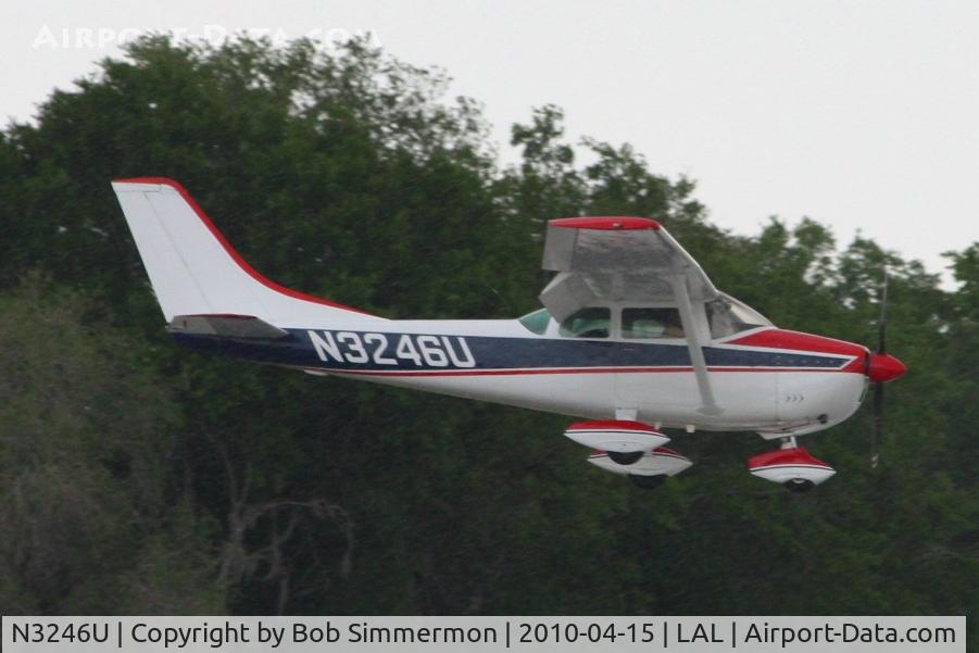 N3246U, 1963 Cessna 182F Skylane C/N 18254646, Arriving at Lakeland, FL during Sun N Fun 2010.
