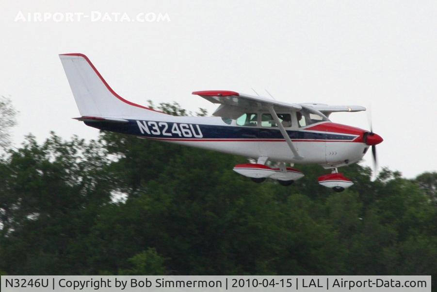 N3246U, 1963 Cessna 182F Skylane C/N 18254646, Arriving at Lakeland, FL during Sun N Fun 2010.