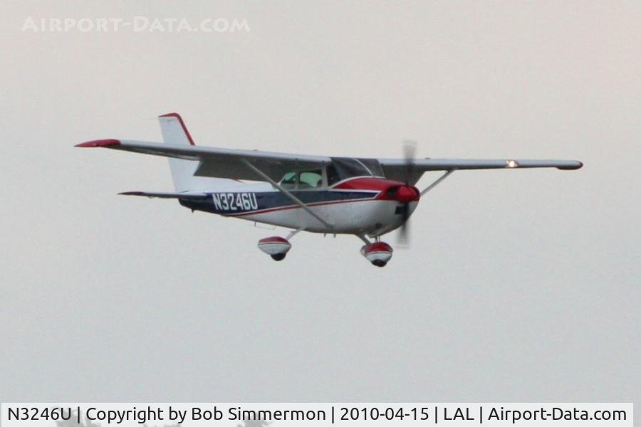 N3246U, 1963 Cessna 182F Skylane C/N 18254646, Arriving at Lakeland, FL during Sun N Fun 2010.
